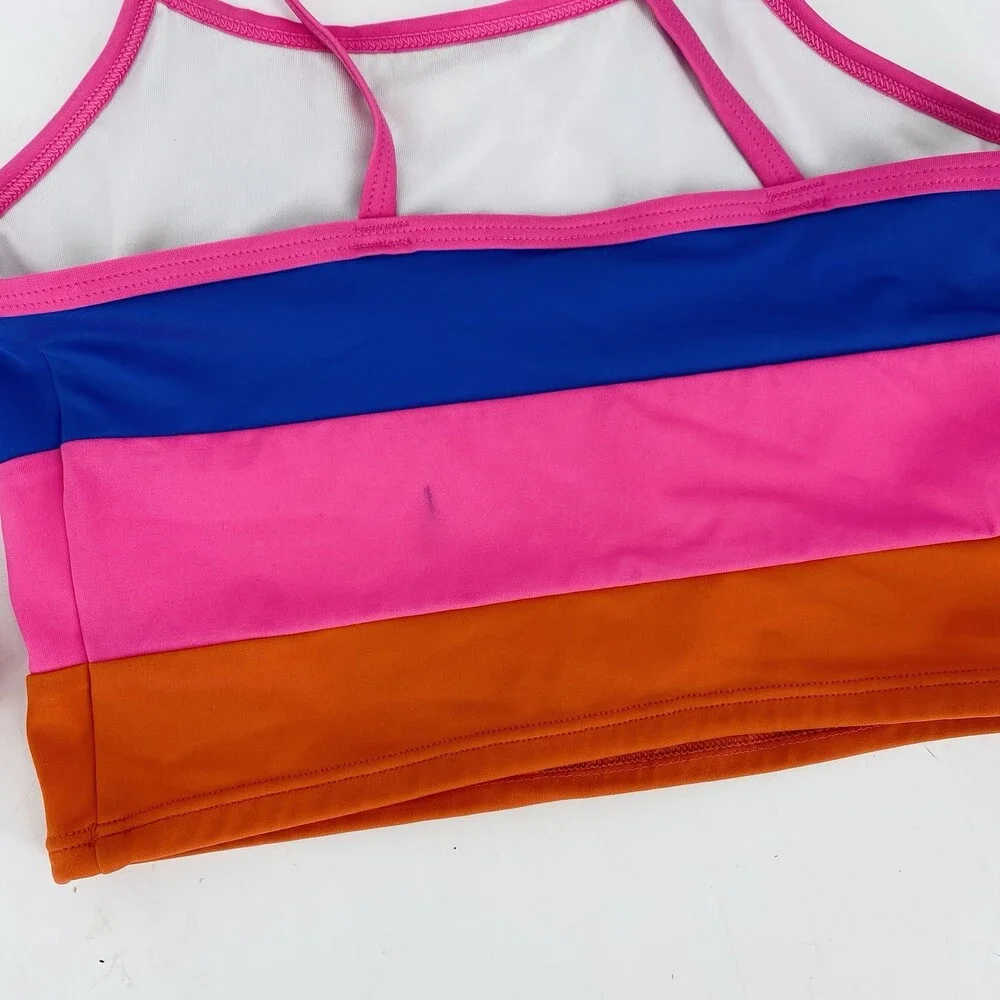 Lot of 2 Hanna Andersson Longline Swim Tops Girls US 12 150 cm Strawberry Stripe